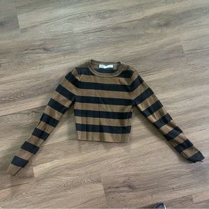zara stripped long sleeve top